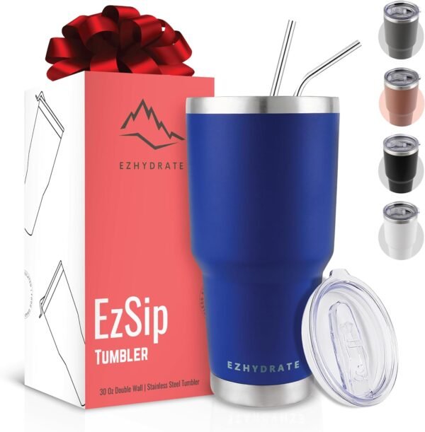 30 oz Tumbler with Lid - Stainless Steel Vacuum Insulated Co...