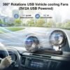 Car Fan - Dual Head USB Fan for Car, (2024 Upgraded) Car Fan...